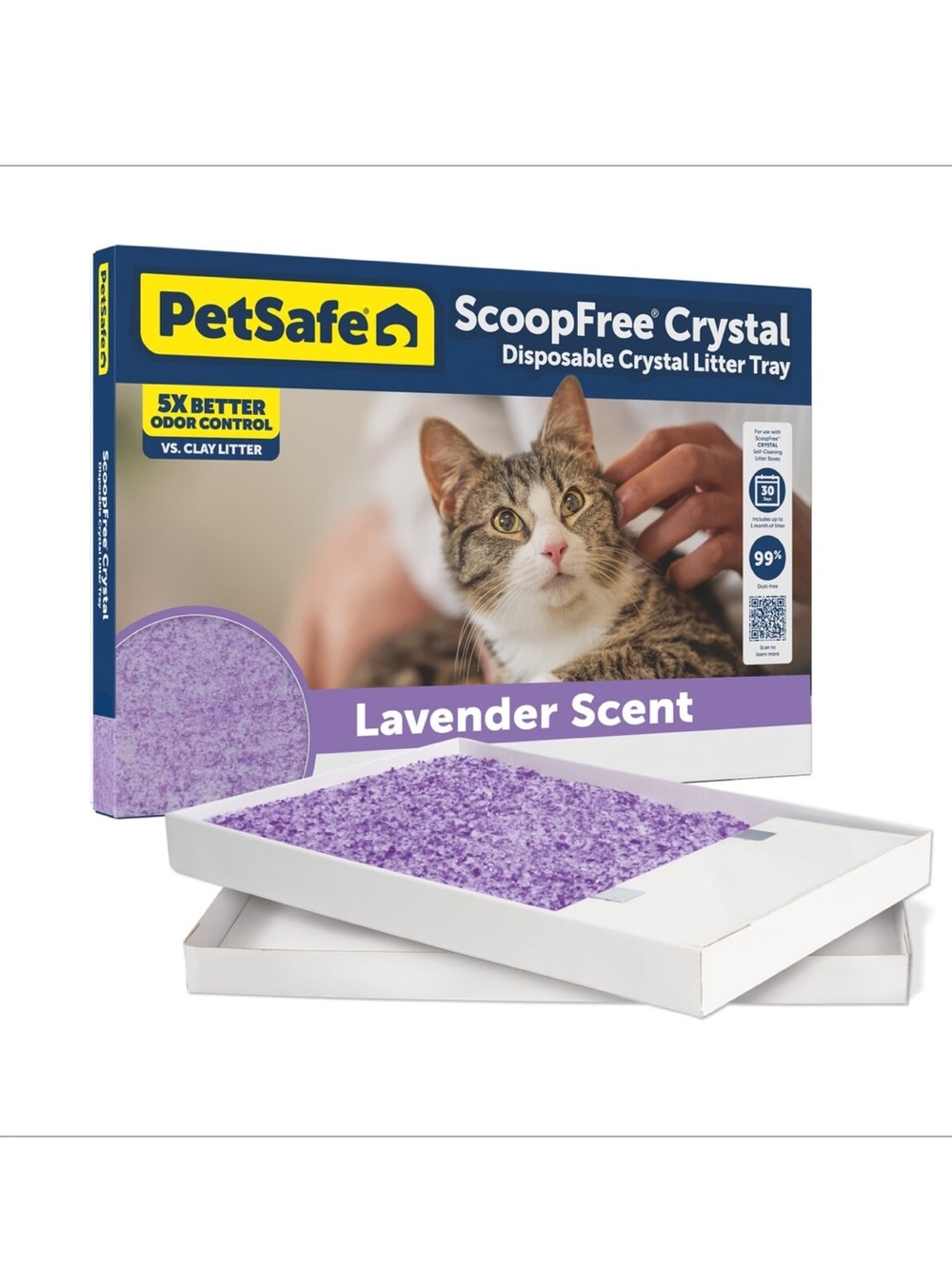 PetSafe ScoopFree Complete Disposable Crystal Cat Litter Trays, 1-Pack, Lavender